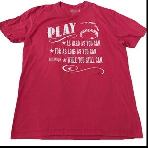 Baseballism T-Shirt Mens XL Red Play Hard Graphic Tee Baseball